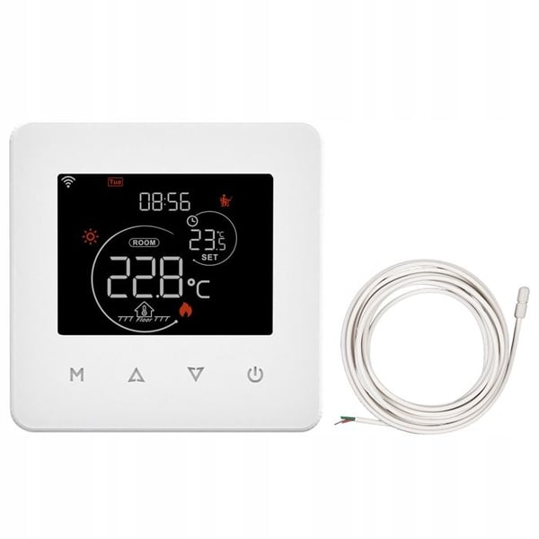 Intelligent Termostat - MOES - Tuya WiFi - Elektrisk Golvvärme - 16A - Röststyrning