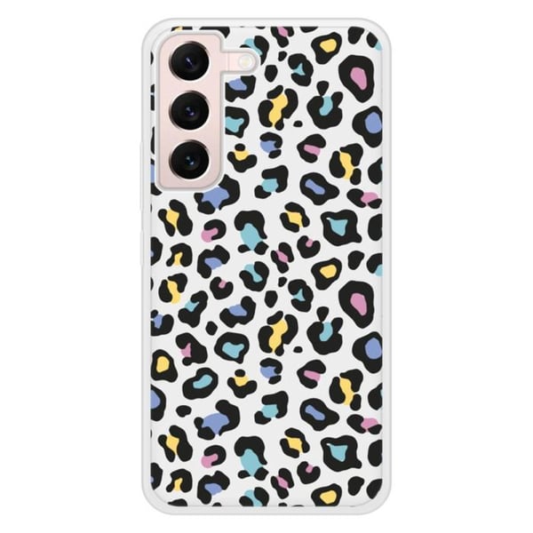 Siliconförstärkt tryckt hölje kompatibelt med Samsung Galaxy S22, färgglad leopard