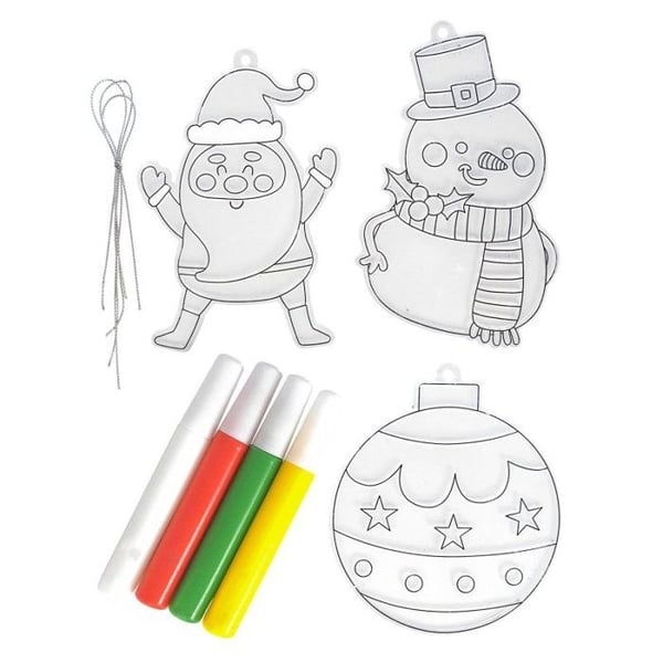 MégaCréa DIY - Färgläggning av kristalldekorationer till jul + 4 rör med färger på 9 till 12 cm