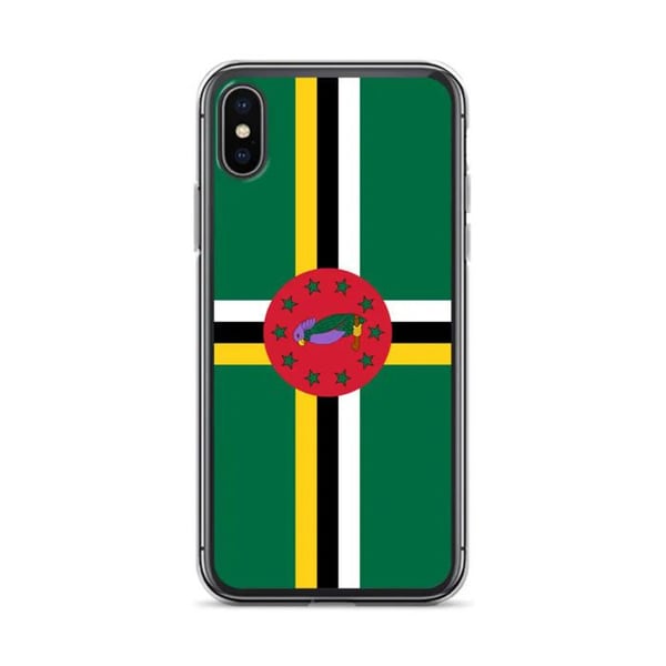 Telefonfodral – Dominikanska flaggan – Kompatibel med iPhone XS Max – Mjukt fodral – Slitstarkt och stötsäker – Silikon – Pixelforma