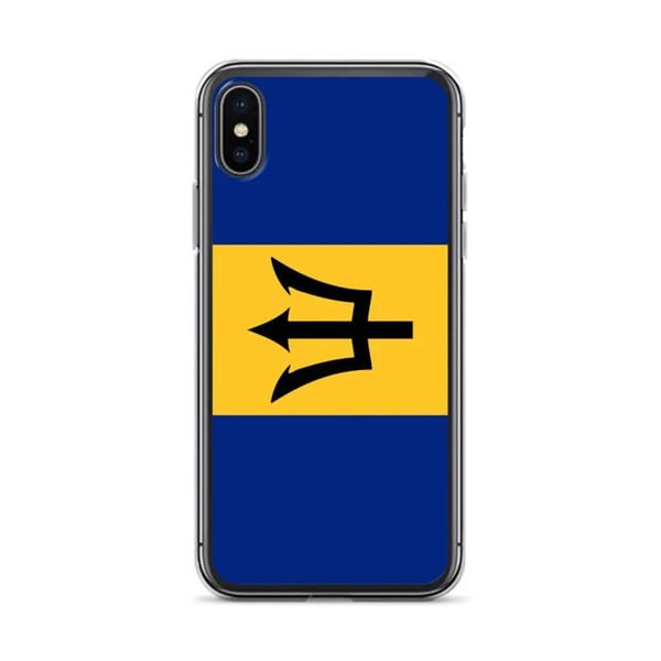 Telefonfodral – Barbados flagga – Kompatibel med iPhone XS Max – Mjuk fodral – Slitstark och stöttålig – Silikon – Pixelforma