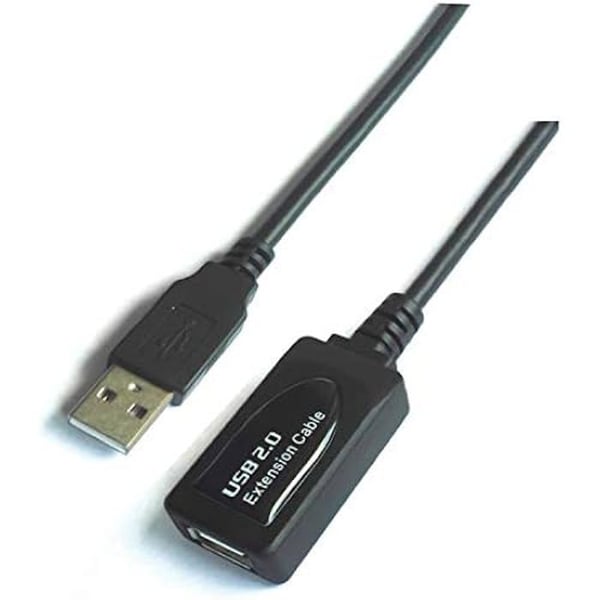 AISENS A101 – 0019 – USB 2.0-förlängningskabel med förstärkare (10 m, avancerad chipset) Färg Svart