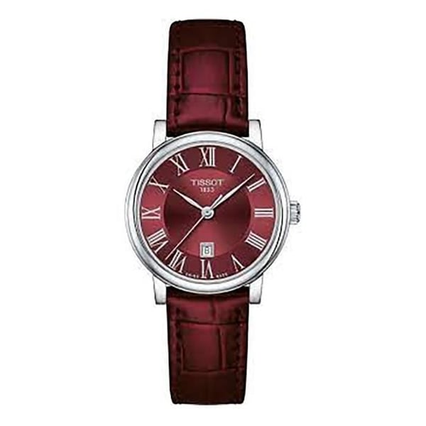 Klocka - TISSOT - Carson Premium Dam - Bordeauxläder - Quartz Swiss Made - 30 mm