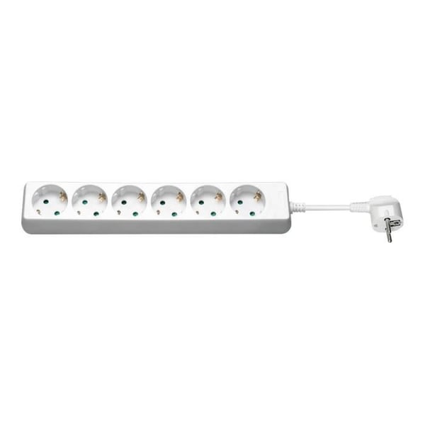 Coupé-circuit - goobay - CA 250 V - 3500 Watt - 1,5 m - 6 CEE 7/4-kontakter - vit