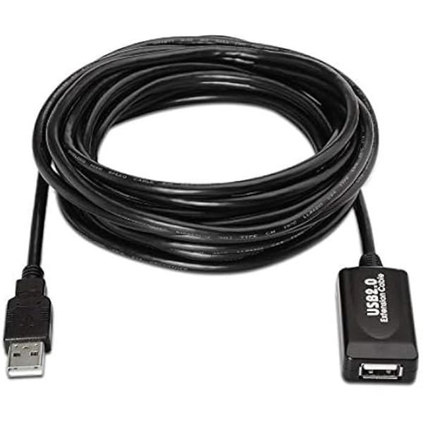 AISENS A101 – 0019 – USB 2.0-förlängningskabel med förstärkare (10 m, avancerad chipset) Färg Svart