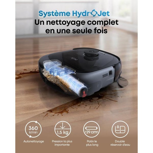 EUFY Omni E25 - Robotti Imuri Pesuri - HydroJet-järjestelmä - 20 000 Pa - DuoSpiral-puhdistusharjat - Kaikki yhdessä -asema