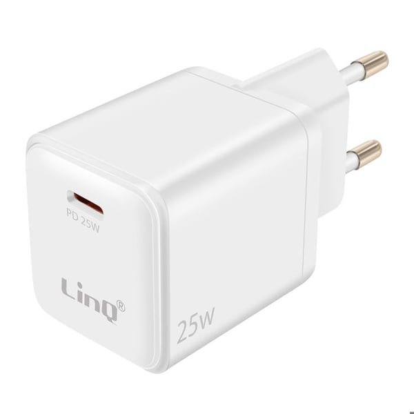 USB-C Väggladdare Power Delivery 25W Snabbladdning Kompakt LinQ Vit