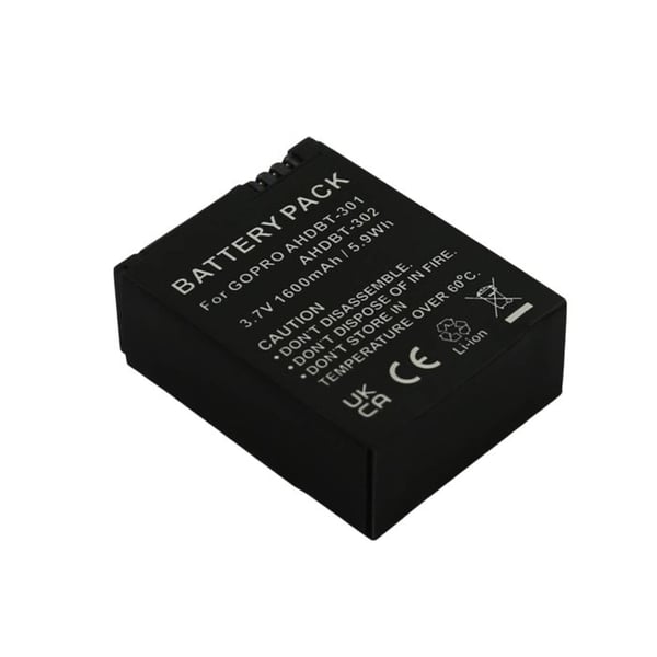 Batteri Kompatibel GoPro Hero3 Li-ion 3.7V 800mAh 2.96 Wh Svart