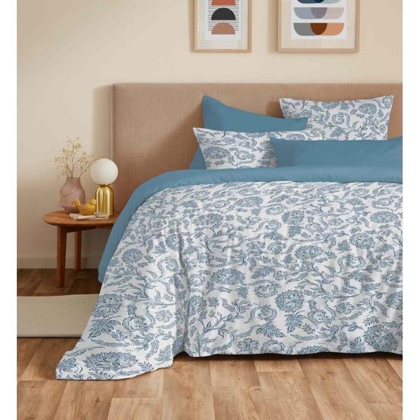 Komplett set med vändbar duntäcksöverdrag "Vanessa" 6 delar för säng 180 x 200 "King Size" Salma Blå