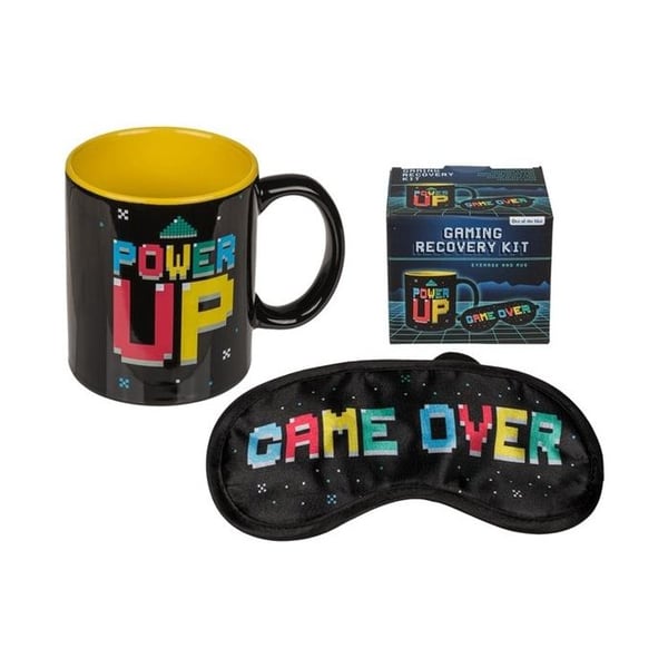 Gamer mugg och sovmask set Game over mugg