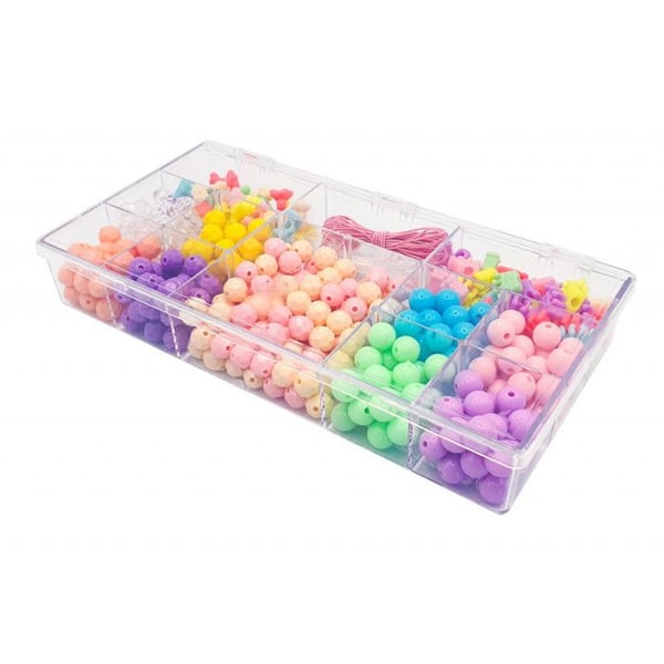 Pärlor - Runda - Fantasi - Pastellfärger + elastisk tråd - Förpackning 200g - Smycken