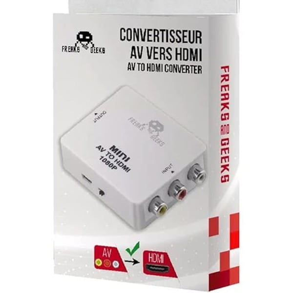 AV till HDMI-konverter - FREAKS AND GEEKS - SNES, MegaDrive, Wii, Game Cube - 720p/1080p - Vit