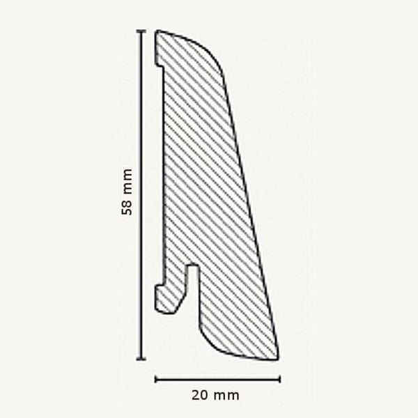 PROVISTON Sockel i fanerad trä 20 x 58 x 2500 mm körsbärsträ 12,5 meter | 5 stycken