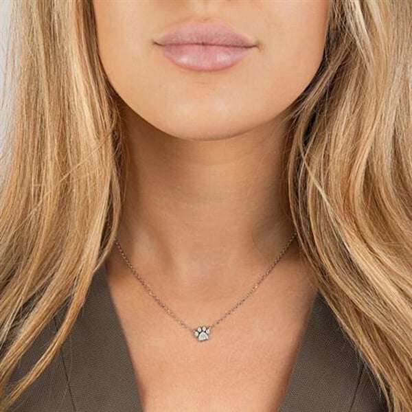 Collier - AGAIN Jewelry - AJNA0026 - Sterling sølv - Pote vedhæng - Cubiske zirkoner