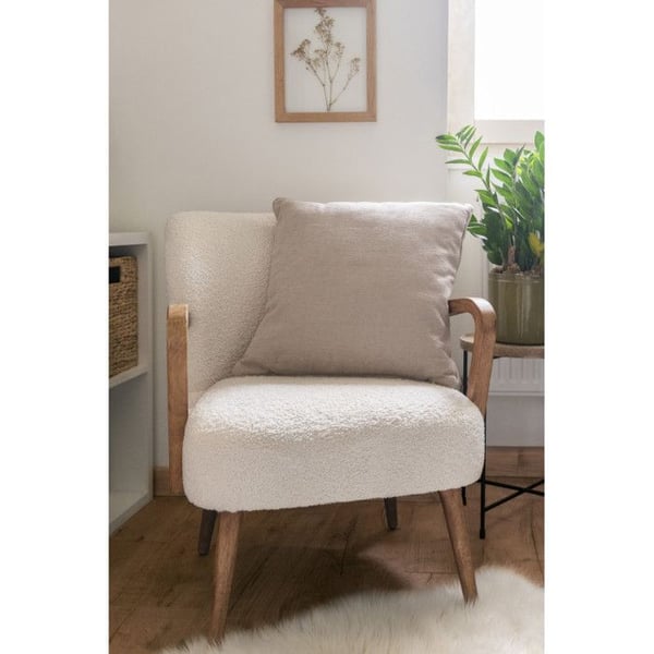 Avtagbar kudde med piping 50 x 50 cm Polyester chenille "Osiris" Le fil d'Ariane