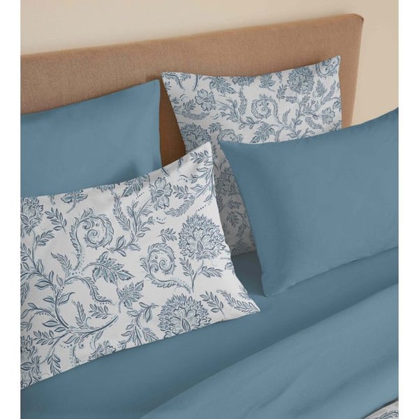 Komplett set med vändbar påslakan "Vanessa" 6 delar för säng 180 x 200 "King Size" Salma Blå - -