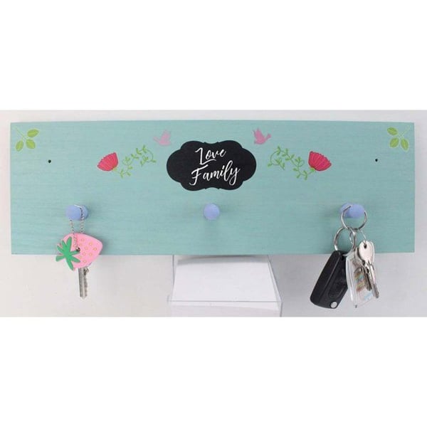 MégaCréa DIY - Klädhängare i trä 3 krokar 40 x 13 x 4,5 cm