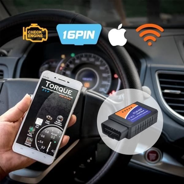 Scanner OBD2 - ELM327 - Bluetooth WiFi - Kompatibel med IOS Android Windows - Universel - Bil
