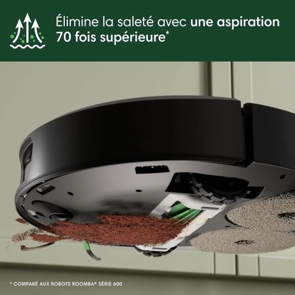 iRobot Roomba Plus 505 Svart - Multifunktionell Bas - Tvätt och torkning med varm luft av dukar - PrecisionVision AI