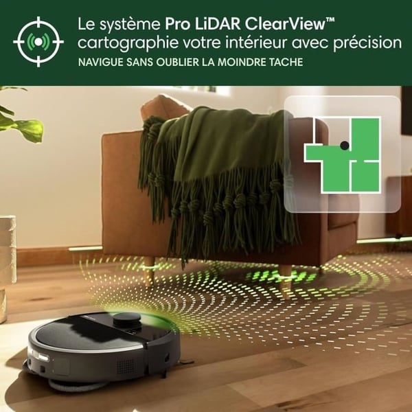 iRobot Roomba Plus 505 Svart - Multifunktionell Bas - Tvätt och torkning med varm luft av dukar - PrecisionVision AI