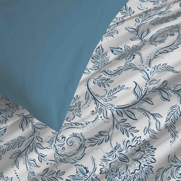 Komplett set med vändbar påslakan "Vanessa" 6 delar för säng 180 x 200 "King Size" Salma Blå - -