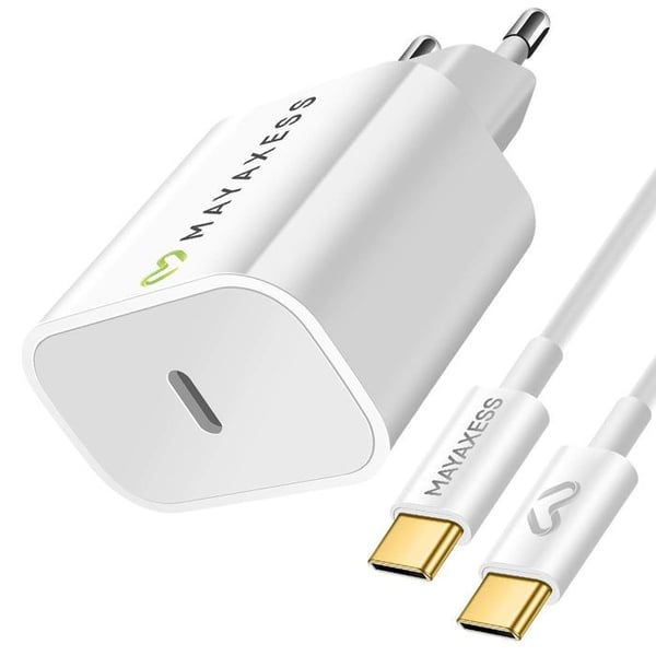 Laddare - MAYAXESS - Google Pixel 10 Pro Fold - 20W - USB-C kabel 1m - Vit