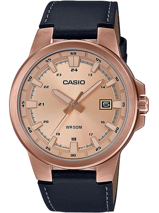 Klocka - Casio - MTP-E173RL-5AVEF - Läder Night Blue - Quartz - WR 50m