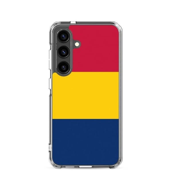 Mobilfodral – Tchads flagga – Kompatibel med Samsung Galaxy S22 Ultra – Flexibelt fodral – Stöttåligt och chockresistent – Pixelforma