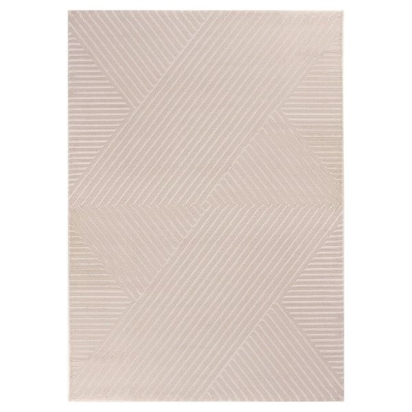 Matta för vardagsrum - AYYILDIZ - 3D Design - Zickzack - Beige - 140x200 cm