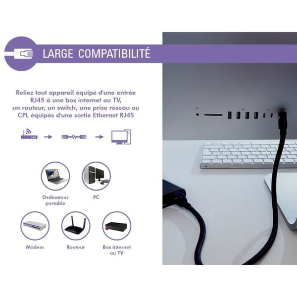 Ethernetkabel RJ45 - Kraftkraft - CAT 8 - 5m - Dubbel Skärm S/FTP - Svart