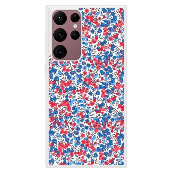 Siliconförstärkt tryckt skal kompatibelt med Samsung Galaxy S22 Ultra Liberty Wiltshire Blå