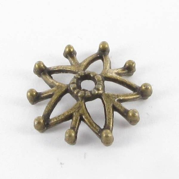 MégaCréa - Stjärnformad metallskål Ø 16 mm Brons (10 stycken)
