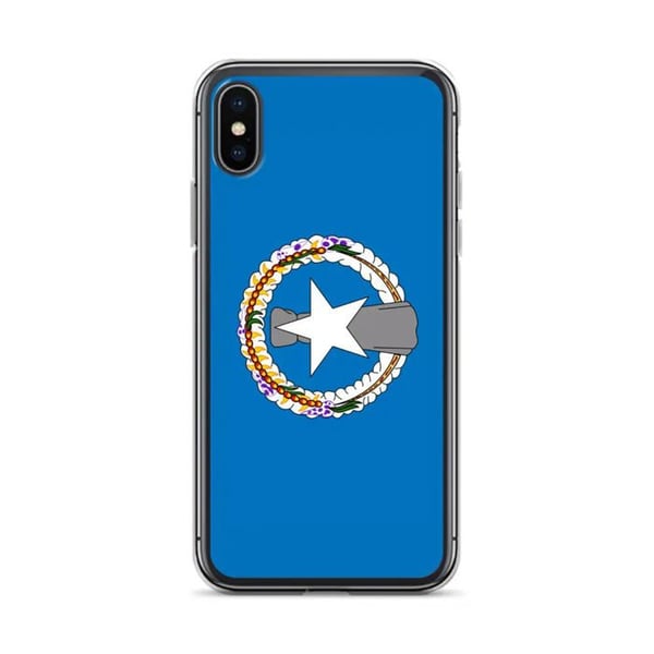Mobilskal – Nordmarianerna flagga – Kompatibel med iPhone XS – Mjuk foder – Stöttålig och chockresistent – Pixelforma