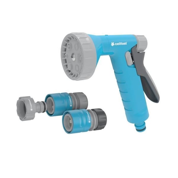 Vattensprutset - CELLFAST - RAIN IDEAL™ - Pistol med flera sprutlägen - 12,5 mm och 15 mm - Trädgårdsbevattning