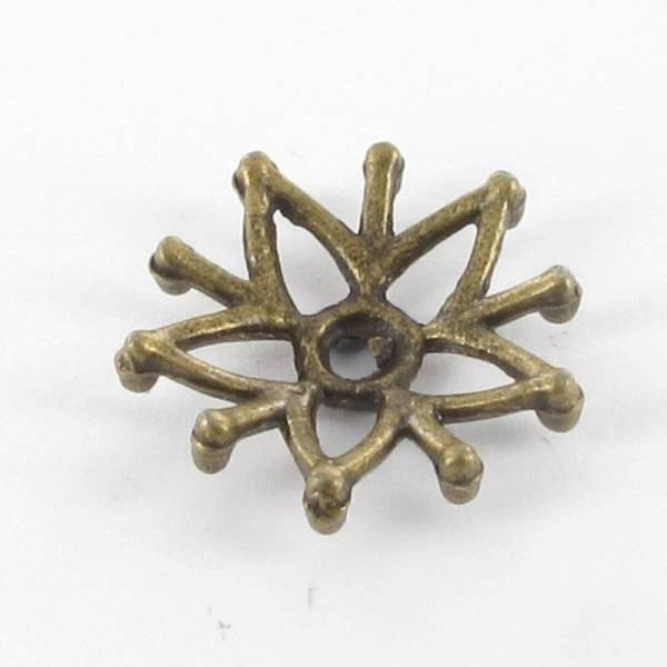 MégaCréa - Stjärnformad metallskål Ø 16 mm Brons (10 stycken)