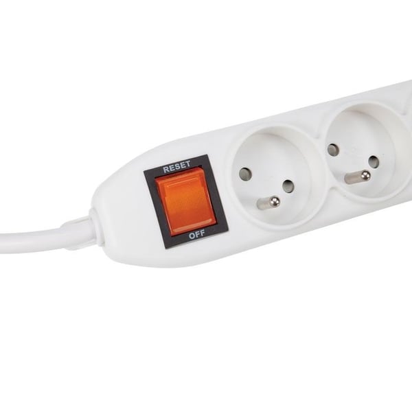 Grenuttag - PEREL - 5 vägar - 3500W - 1,5 m - Inbyggd brytare
