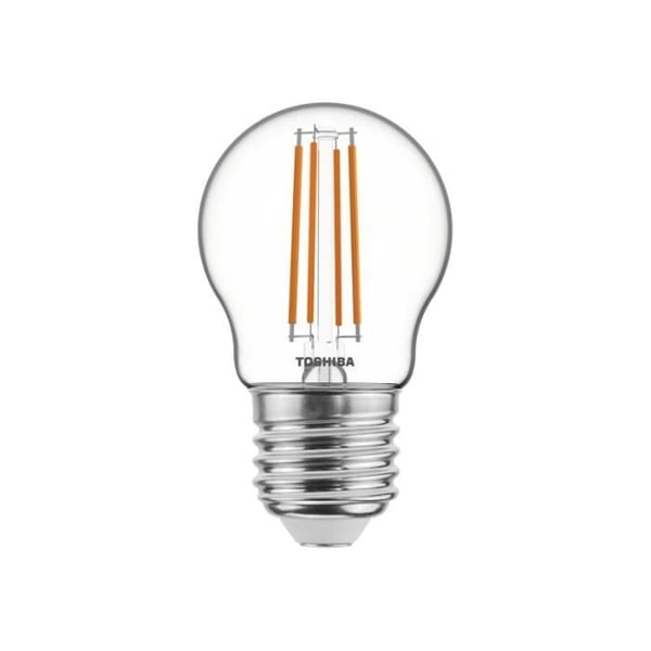 Ampull LED - TOSHIBA - G45 E27 - Varmvit - 4,5W - Klass F