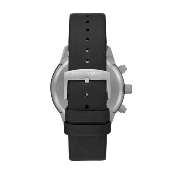 Herrur EMPORIO ARMANI - Svart läder - Kvarts - Mineralglass - Analogisk