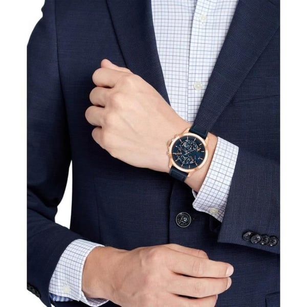 Klocka - Tommy Hilfiger - 1710475 - Blå Läder - 44 mm - Vattentålig 5 bar
