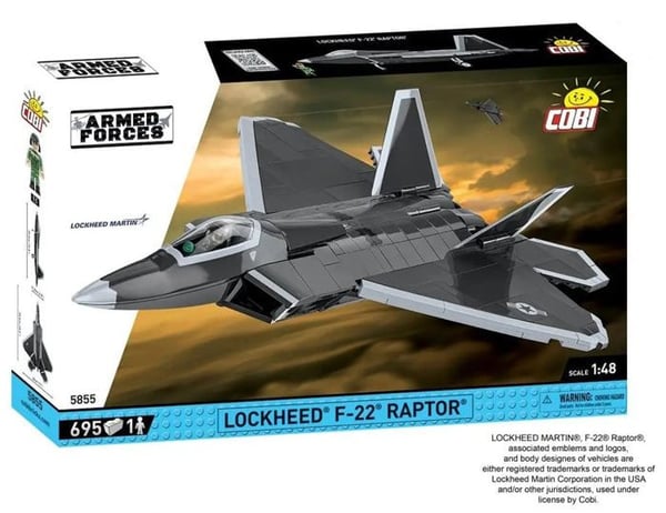 Modellflyg - COBI - LOCKHEED F-22 RAPTOR - 695 delar - Skala 1:48 - Stealth-funktion