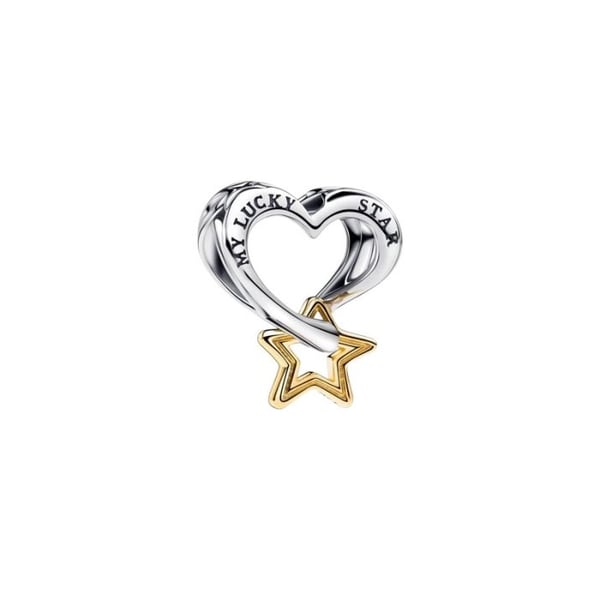 Charm - God Stjärna & Hjärta - Silver - Unisex - Vuxen - Silverfärgad