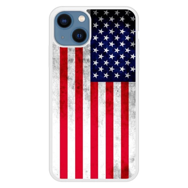 Silikonförstärkt tryckt skal kompatibelt med Apple iPhone 13 USA:s flagga