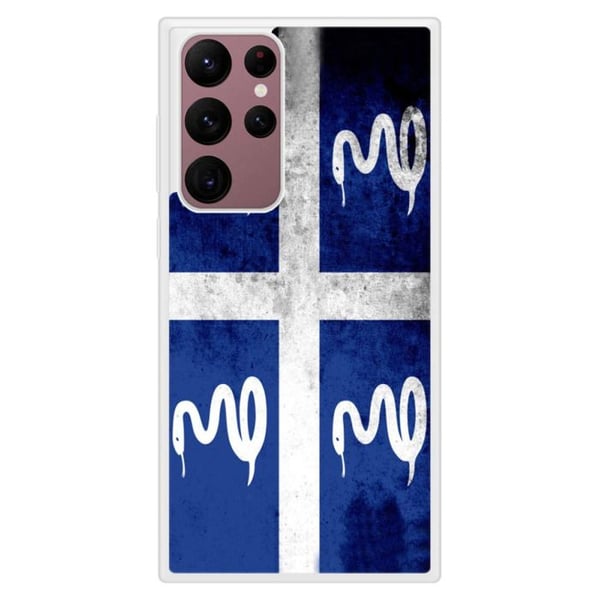 Coque i förstärkt silikon med tryck som är kompatibel med Samsung Galaxy S22 Ultra Martinique-flagga
