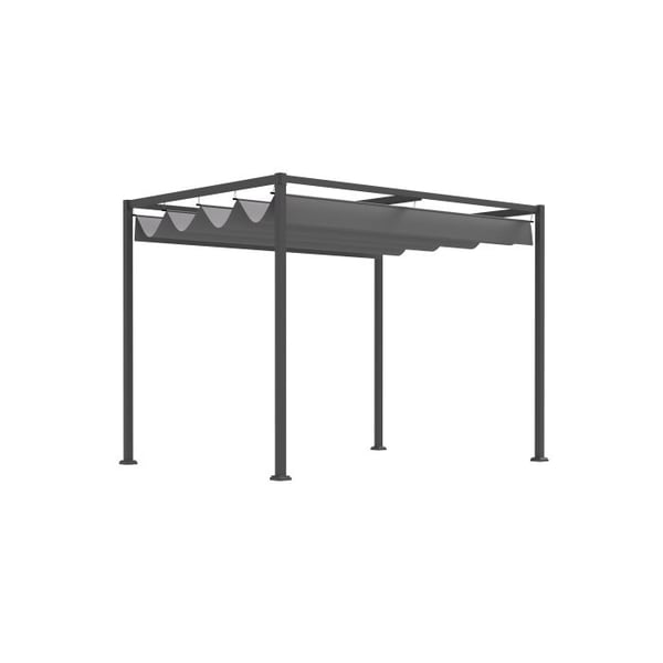 Pergola - MUVOE - Skjutbart tak - Vattentålig - Dimensioner 298x213x221 cm - Grå