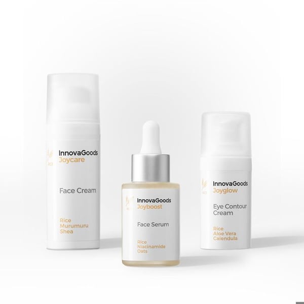 Set med kosmetik - INNOVAGOODS - Pack för ansiktsfuktning - Vegan - Naturliga ingredienser - 3 produkter