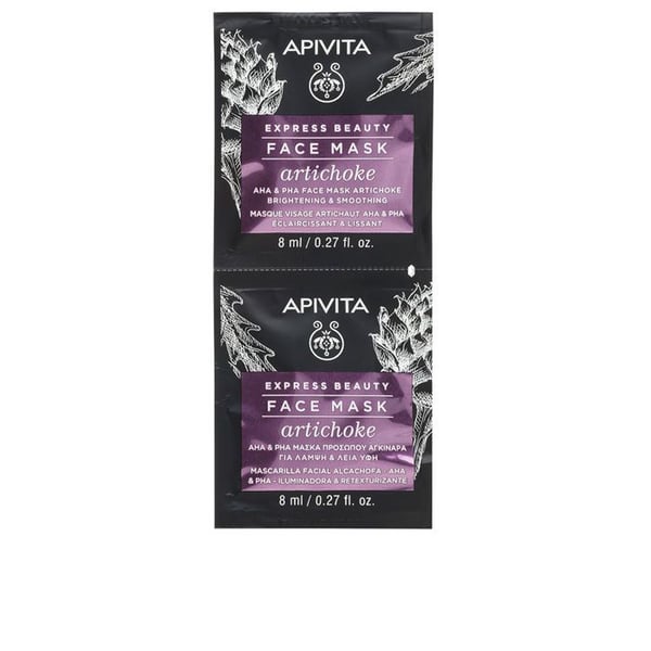 Express Beauty Ljusgivande och omtexturerande ansiktsmask med kronärtskocka, AHA och PHA 2 x 8 ml