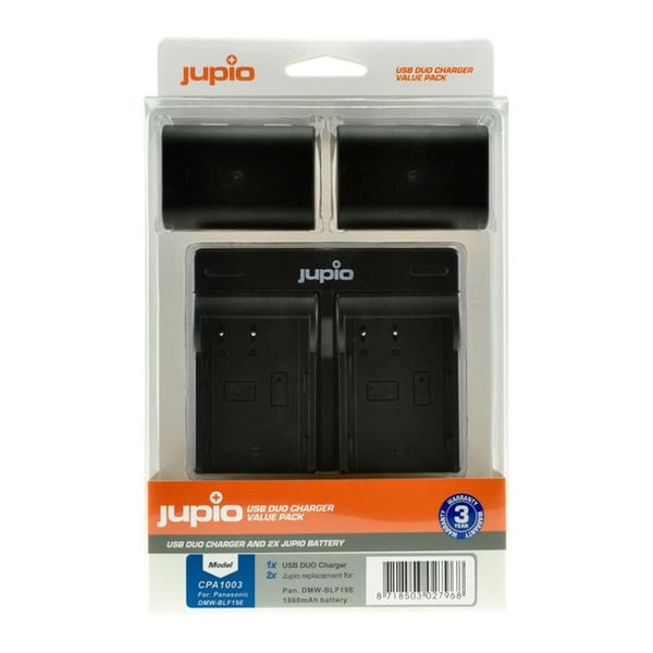 JUPIO Dubbelbatteriladdare BLF19 kompatibel med GH5