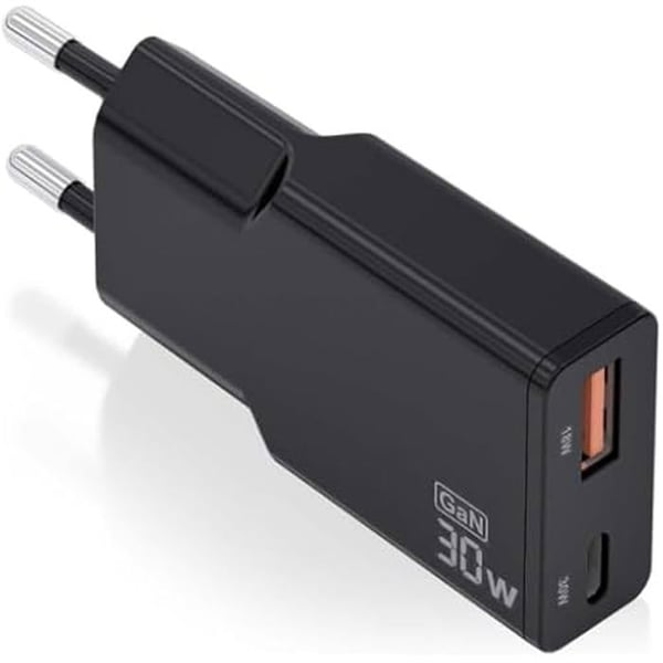 USB-laddare - AISENS - CARGADOR AISENS GAN Ultra - 30W - USB-C PD3.0 - USB-A QC3.0