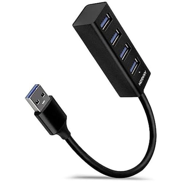 USB-hubb - AXAGON - HUE-M1A - 4 portar - USB 3.0 - Ultra-snabb - 20 cm svart
