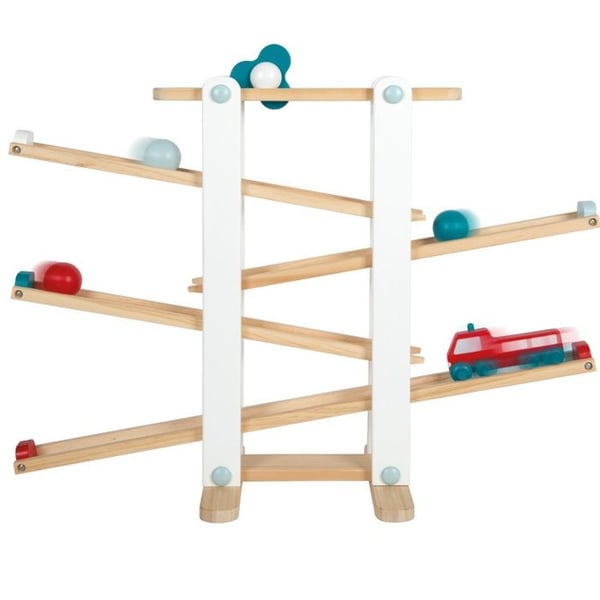 Trälek - Small foot company - Kulbana - 3 kulor - Rotationsdel - Brandbil
